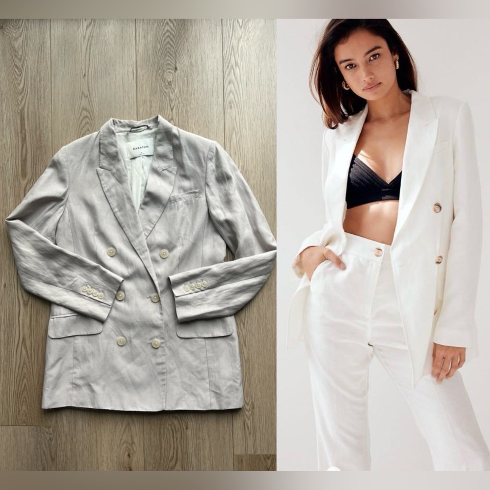 Babaton Samuel Linen Blazer Sz 6